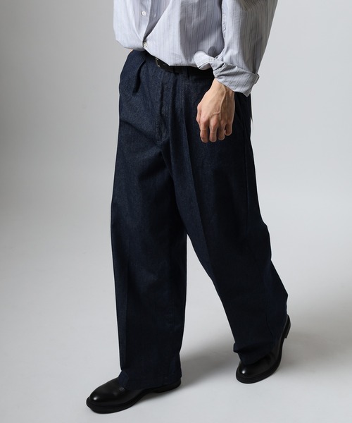 SUGGESTION(サジェッション)の「SUGGESTION ワンタックワイドパンツ(その他パンツ・メンズ・ブラック系/ブラウン/ブラック/ブルー・M/L)」の1枚目の写真