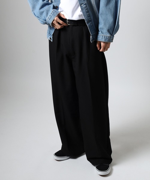 SUGGESTION(サジェッション)の「SUGGESTION ワンタックワイドパンツ(その他パンツ・メンズ・ブラック系/ブラウン/ブラック/ブルー・M/L)」の5枚目の写真