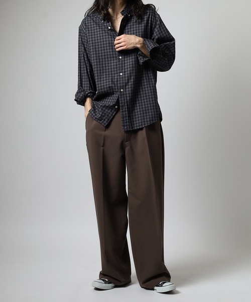 SUGGESTION(サジェッション)の「SUGGESTION ワンタックワイドパンツ(その他パンツ・メンズ・ブラック系/ブラウン/ブラック/ブルー・M/L)」の20枚目の写真