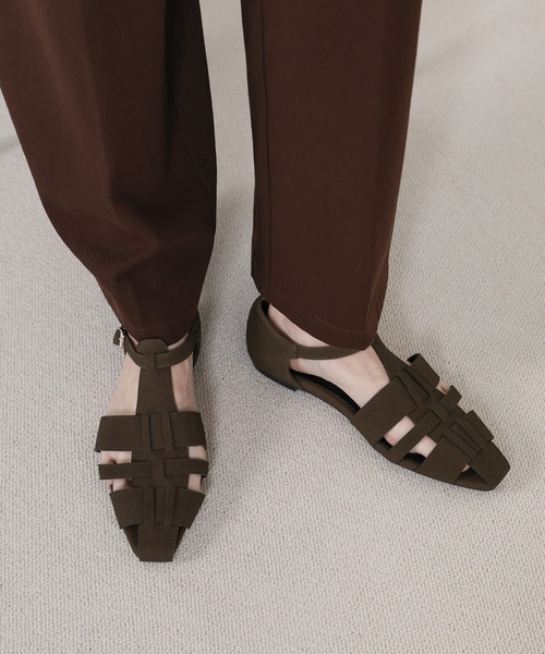 select MOCA(セレクトモカ)の「スクエアトゥグルカサンダル(サンダル・レディース・ブラック/カーキブラウン・LARGE/MEDIUM/SMALL)」の10枚目の写真