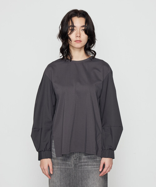 Gabardine K.T(ギャバジンケーティー)の「〔 +サイズ 〕 80ポンチ 袖パフカットソー(Tシャツ/カットソー・レディース・ホワイト/チャコール・13号/17号)」の14枚目の写真