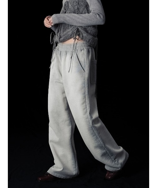 ELCHELE(エルチェレ)の「BLEACH DYE SWEAT PANTS(スウェットパンツ・レディース・グレー/ブラック/ベージュ・36/38)」の5枚目の写真