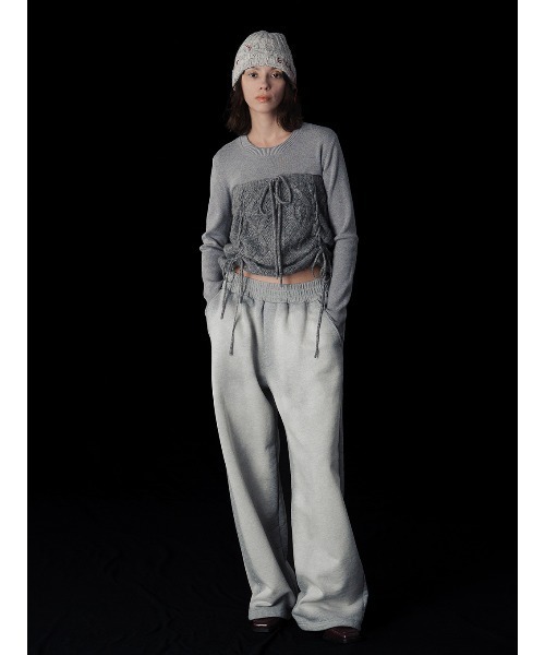 ELCHELE(エルチェレ)の「BLEACH DYE SWEAT PANTS(スウェットパンツ・レディース・グレー/ブラック/ベージュ・36/38)」の6枚目の写真