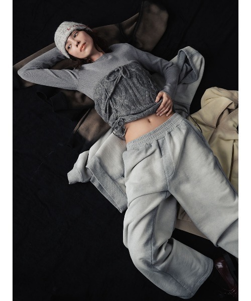 ELCHELE(エルチェレ)の「BLEACH DYE SWEAT PANTS(スウェットパンツ・レディース・グレー/ブラック/ベージュ・36/38)」の7枚目の写真