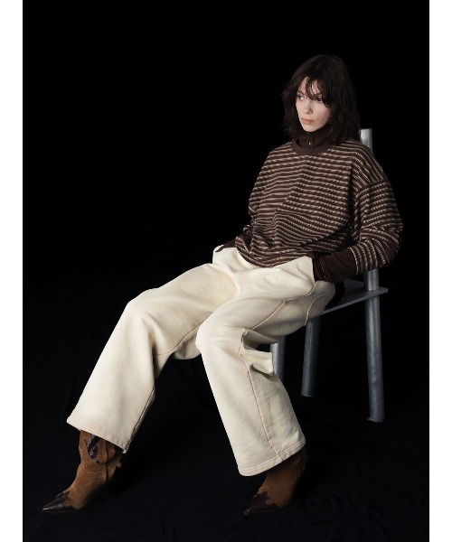 ELCHELE(エルチェレ)の「BLEACH DYE SWEAT PANTS(スウェットパンツ・レディース・グレー/ブラック/ベージュ・36/38)」の12枚目の写真
