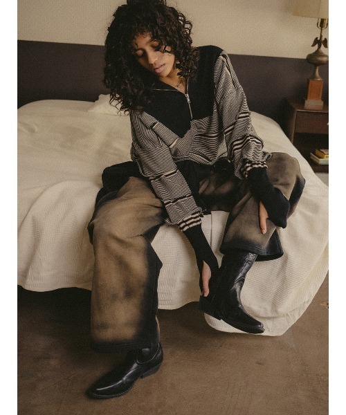 ELCHELE(エルチェレ)の「BLEACH DYE SWEAT PANTS(スウェットパンツ・レディース・グレー/ブラック/ベージュ・36/38)」の15枚目の写真