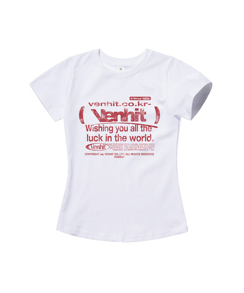VENHIT(ベンヒット)の「Wishful スリムフィット 半袖(Tシャツ/カットソー・レディース・ブラック/ホワイト/カーキ/クリーム・LARGE/MEDIUM/SMALL)」の1枚目の写真