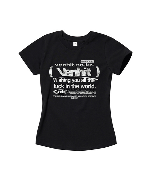 VENHIT(ベンヒット)の「Wishful スリムフィット 半袖(Tシャツ/カットソー・レディース・ブラック/ホワイト/カーキ/クリーム・LARGE/MEDIUM/SMALL)」の2枚目の写真