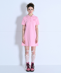MAKE A TOAST（メイクアトースト）の「ボタンポイントPK刺繍ワンピースピンクMBCSOP006PK（ワンピース）」