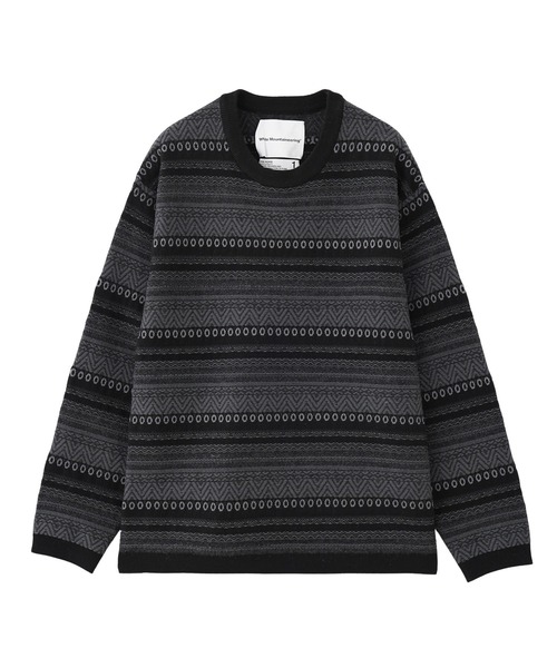 WHITE MOUNTAINEERING(ホワイトマウンテニアリング)の「WHITE MOUNTAINEERING STRIPE JACQUARD PULLOVER WM2473603(ニット/セーター・メンズ・ブラック・M)」の1枚目の写真