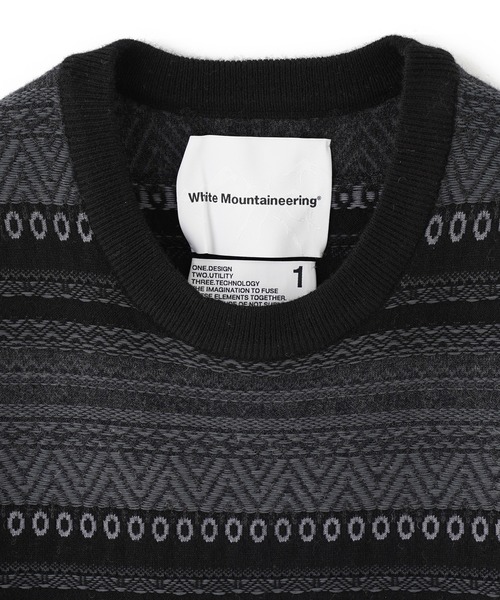 WHITE MOUNTAINEERING(ホワイトマウンテニアリング)の「WHITE MOUNTAINEERING STRIPE JACQUARD PULLOVER WM2473603(ニット/セーター・メンズ・ブラック・M)」の3枚目の写真