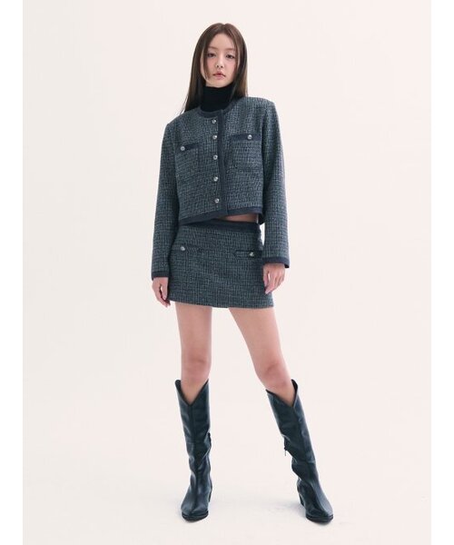 BABLETWO(ビーエイブルトゥー)の「Leona tweed skirt CHARCOLE(スカート・レディース・その他・ONE SIZE)」の4枚目の写真