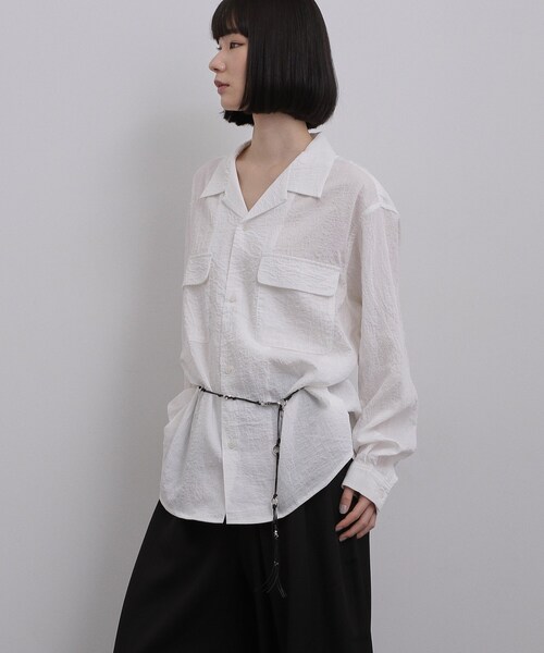 tk.TAKEO KIKUCHI（ティーケータケオキクチ）の「シアーストライプシャツ（シャツ/ブラウス・メンズ・ホワイト/ブラック・02/03）」の8枚目の写真