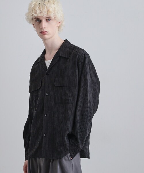 tk.TAKEO KIKUCHI（ティーケータケオキクチ）の「シアーストライプシャツ（シャツ/ブラウス・メンズ・ホワイト/ブラック・02/03）」の11枚目の写真