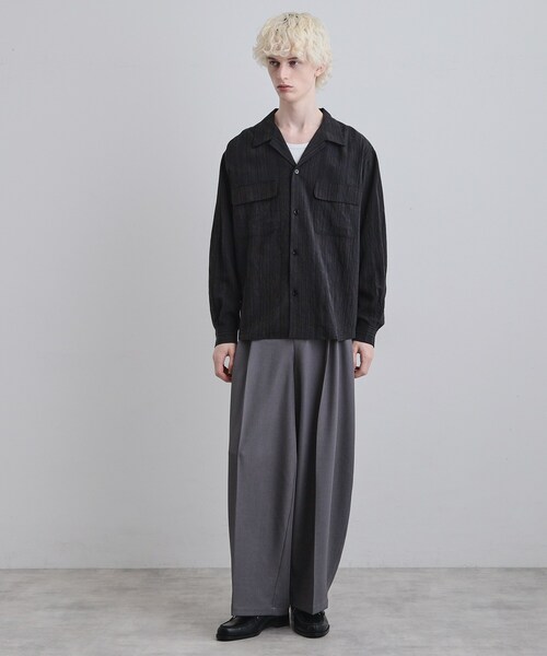 tk.TAKEO KIKUCHI（ティーケータケオキクチ）の「シアーストライプシャツ（シャツ/ブラウス・メンズ・ホワイト/ブラック・02/03）」の12枚目の写真