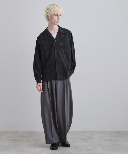 tk.TAKEO KIKUCHI（ティーケータケオキクチ）の「シアーストライプシャツ（シャツ/ブラウス・メンズ・ホワイト/ブラック・02/03）」の13枚目の写真