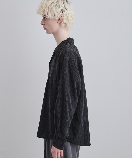 tk.TAKEO KIKUCHI（ティーケータケオキクチ）の「シアーストライプシャツ（シャツ/ブラウス・メンズ・ホワイト/ブラック・02/03）」の19枚目の写真