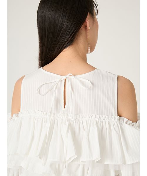 FRAY I.D(フレイアイディー)の「チュールコンビフリルティアードブラウス(シャツ/ブラウス・レディース・ブラック/ライトブルー/ホワイト・F)」の8枚目の写真