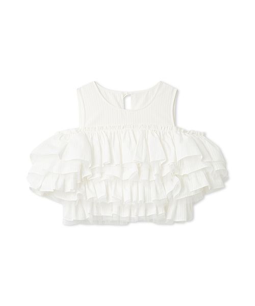 FRAY I.D(フレイアイディー)の「チュールコンビフリルティアードブラウス(シャツ/ブラウス・レディース・ブラック/ライトブルー/ホワイト・F)」の20枚目の写真