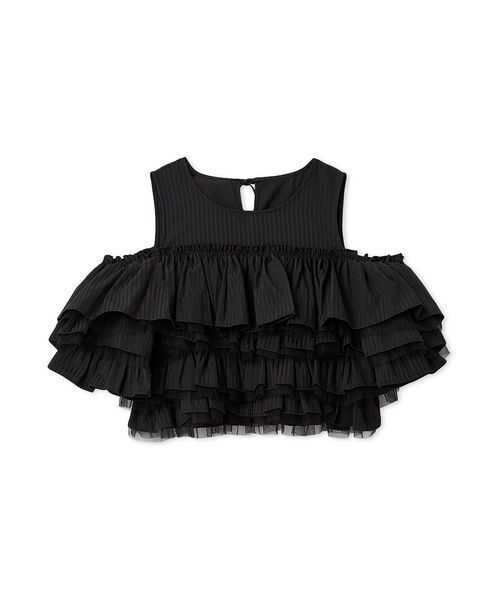 FRAY I.D(フレイアイディー)の「チュールコンビフリルティアードブラウス(シャツ/ブラウス・レディース・ブラック/ライトブルー/ホワイト・F)」の22枚目の写真