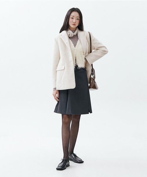 MUSINSA STANDARD WOMAN（ムシンサスタンダードウーマン）の「ウィメンズパネルスリットニーレングススカート[グレー]（スカート・レディース・その他・LARGE/MEDIUM/SMALL/X-SMALL）」の8枚目の写真