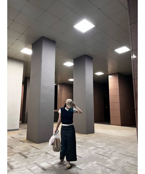 MUSINSA STANDARD WOMAN（ムシンサスタンダードウーマン）の「ウィメンズ CP マキシスカート [ダークグレー]（スカート・レディース・その他・LARGE/MEDIUM/SMALL/X-SMALL/X-LARGE）」の2枚目の写真