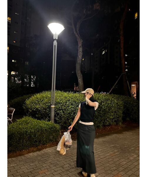 MUSINSA STANDARD WOMAN（ムシンサスタンダードウーマン）の「ウィメンズ CP マキシスカート [ダークグレー]（スカート・レディース・その他・LARGE/MEDIUM/SMALL/X-SMALL/X-LARGE）」の3枚目の写真