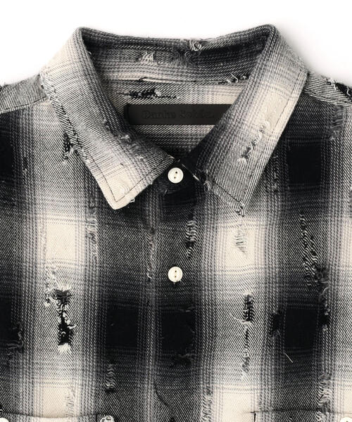 DANKE SCHON（ダンケシェーン）の「DankeSchon/ダンケシェーン/DAMAGE OMBRE CHECK L/S SHIRTS（シャツ/ブラウス・レディース・ブラウン/ブラック・L/M）」の6枚目の写真
