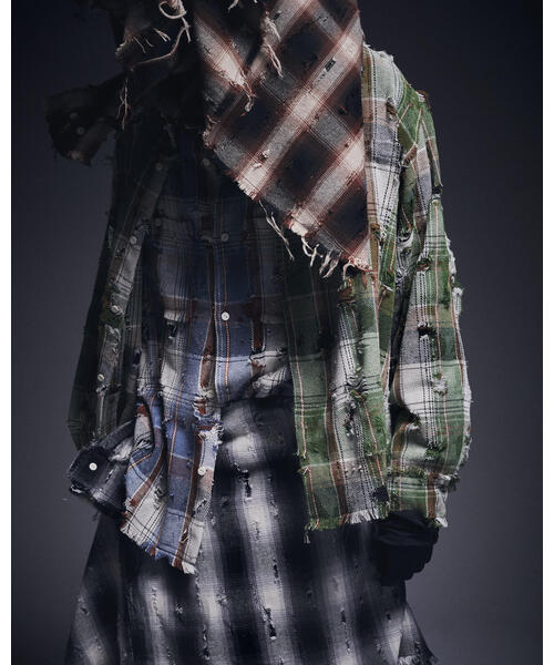 DANKE SCHON（ダンケシェーン）の「DankeSchon/ダンケシェーン/DAMAGE OMBRE CHECK L/S SHIRTS（シャツ/ブラウス・レディース・ブラウン/ブラック・L/M）」の18枚目の写真