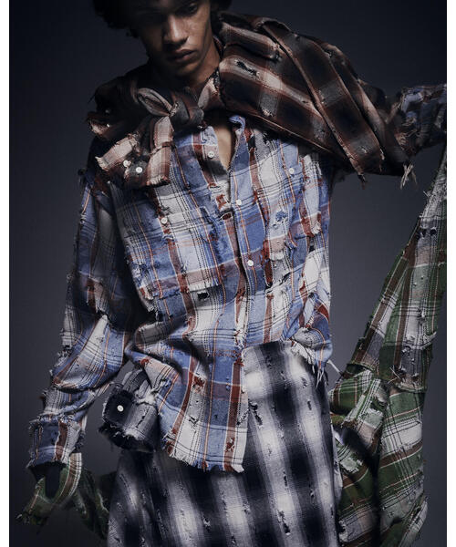 DANKE SCHON（ダンケシェーン）の「DankeSchon/ダンケシェーン/DAMAGE OMBRE CHECK L/S SHIRTS（シャツ/ブラウス・レディース・ブラウン/ブラック・L/M）」の19枚目の写真