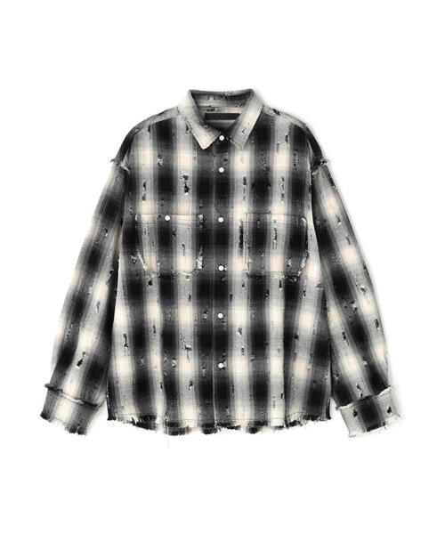 DANKE SCHON（ダンケシェーン）の「DankeSchon/ダンケシェーン/DAMAGE OMBRE CHECK L/S SHIRTS（シャツ/ブラウス・レディース・ブラウン/ブラック・L/M）」の2枚目の写真