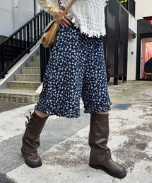 CIAOPANIC | 【無地／花柄】裾フリルデニムハーフパンツ(デニムパンツ)