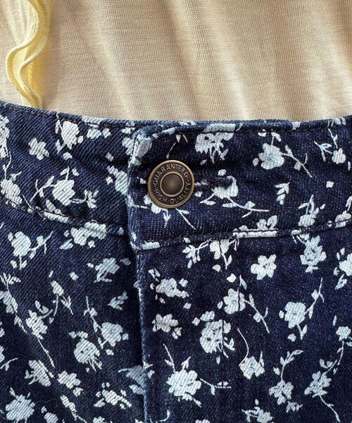 CIAOPANIC(チャオパニック)の「【無地/花柄】裾フリルデニムハーフパンツ(デニムパンツ・レディース・インディゴブルー/ブルー/サックスブルー・ONE SIZE)」の10枚目の写真