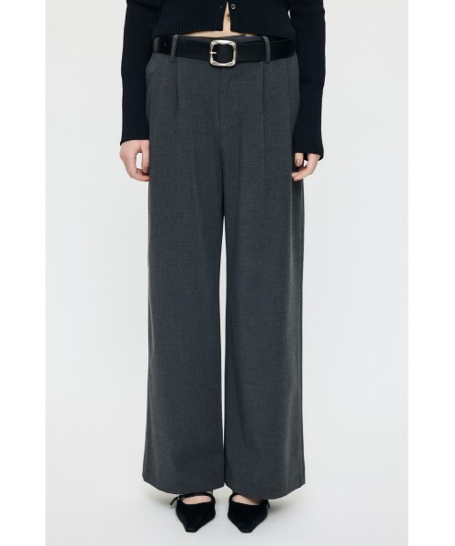 MOUSSY(マウジー)の「【26年SS新作】【セットアップ対応】TUCK WIDE トラウザーズ(その他パンツ・レディース・ネイビー/ライトベージュ/チャコールグレー・2/1)」の1枚目の写真