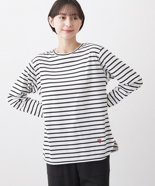 Dessin(デッサン)の「【洗える】シャツテールロングTシャツ(Tシャツ/カットソー・レディース・イエロー系その他4/ネイビー系2/ホワイト系・03/02/01/00)」の2枚目の写真