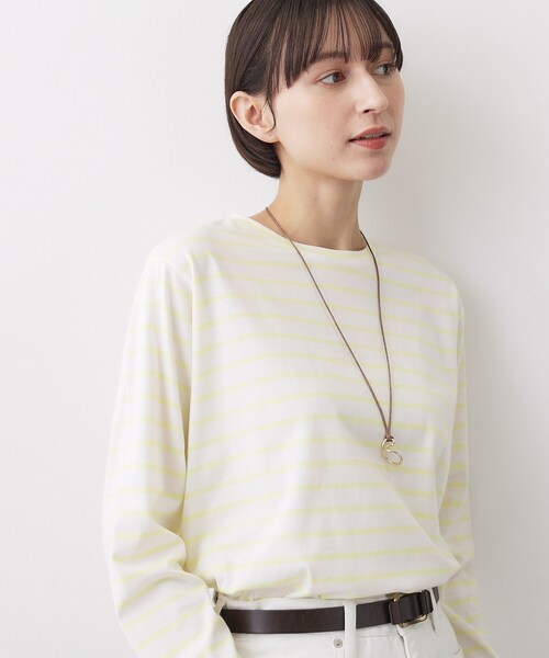 Dessin(デッサン)の「【洗える】シャツテールロングTシャツ(Tシャツ/カットソー・レディース・イエロー系その他4/ネイビー系2/ホワイト系・03/02/01/00)」の8枚目の写真