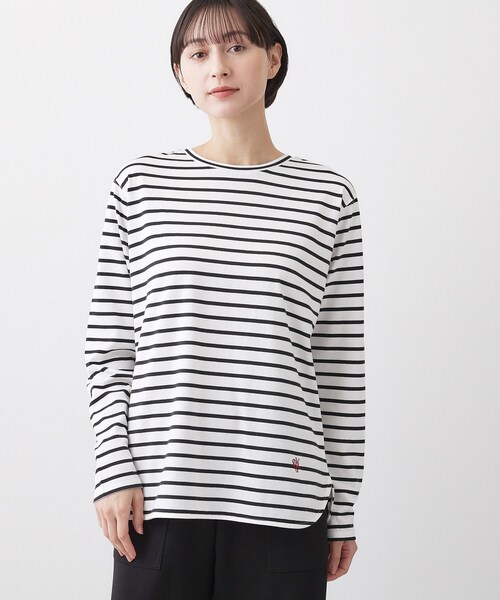 Dessin(デッサン)の「【洗える】シャツテールロングTシャツ(Tシャツ/カットソー・レディース・イエロー系その他4/ネイビー系2/ホワイト系・03/02/01/00)」の12枚目の写真