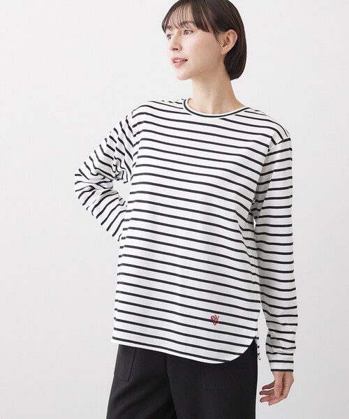 Dessin(デッサン)の「【洗える】シャツテールロングTシャツ(Tシャツ/カットソー・レディース・イエロー系その他4/ネイビー系2/ホワイト系・03/02/01/00)」の13枚目の写真