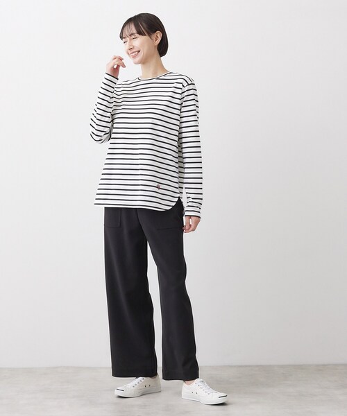 Dessin(デッサン)の「【洗える】シャツテールロングTシャツ(Tシャツ/カットソー・レディース・イエロー系その他4/ネイビー系2/ホワイト系・03/02/01/00)」の14枚目の写真