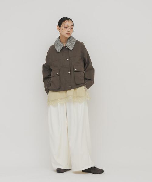 KBF（ケイビーエフ）の「ピーチスキンWIDEパンツ（その他パンツ・レディース・ボルドー/ネイビー/アイボリー・ONE）」の10枚目の写真