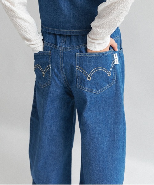 EDWIN（エドウィン）の「【Ou? by EDWIN】デニムタックパンツ（デニムパンツ・キッズ・ブルー/ピンク・100/140/110/150/130/120/90）」の13枚目の写真