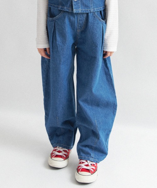 EDWIN（エドウィン）の「【Ou? by EDWIN】デニムタックパンツ（デニムパンツ・キッズ・ブルー/ピンク・100/140/110/150/130/120/90）」の17枚目の写真