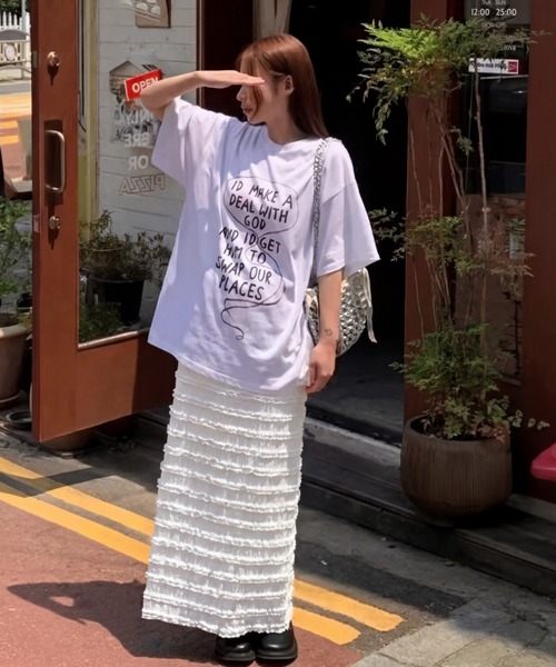 yuue' ( wear )(ユーイ)の「フリルレースロングスカート(スカート・レディース・ホワイト/ブラック・FREE)」の22枚目の写真