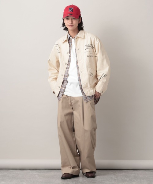 RAGEBLUE（レイジブルー）の「12oz Denim Coverall/カツラギデニムカバーオール【セットアップ対応】（デニムジャケット・メンズ・ホワイト/ネイビー/ピンク・LARGE/MEDIUM）」の4枚目の写真