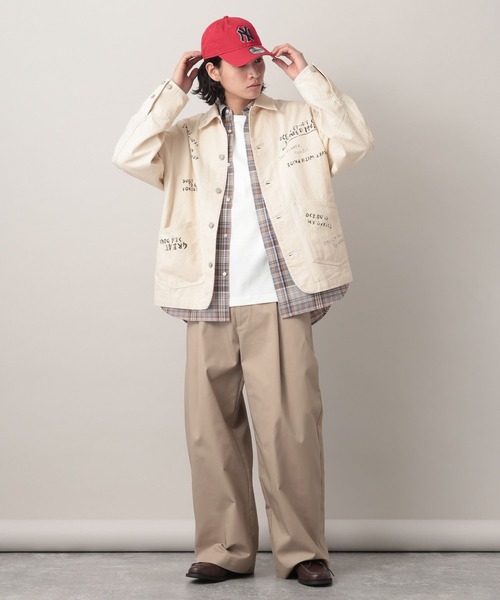 RAGEBLUE（レイジブルー）の「12oz Denim Coverall/カツラギデニムカバーオール【セットアップ対応】（デニムジャケット・メンズ・ホワイト/ネイビー/ピンク・LARGE/MEDIUM）」の6枚目の写真