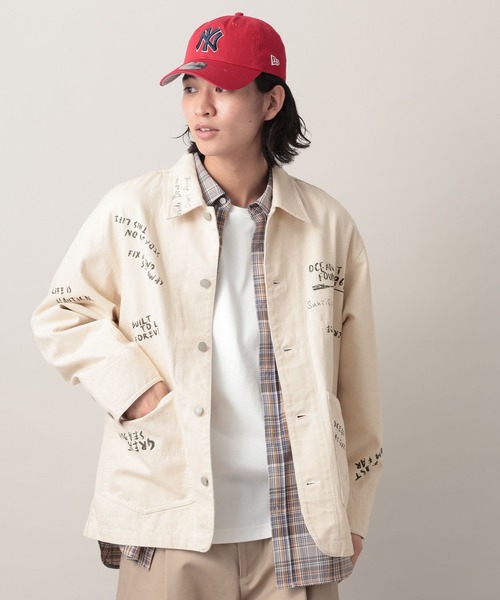 RAGEBLUE（レイジブルー）の「12oz Denim Coverall/カツラギデニムカバーオール【セットアップ対応】（デニムジャケット・メンズ・ホワイト/ネイビー/ピンク・LARGE/MEDIUM）」の7枚目の写真