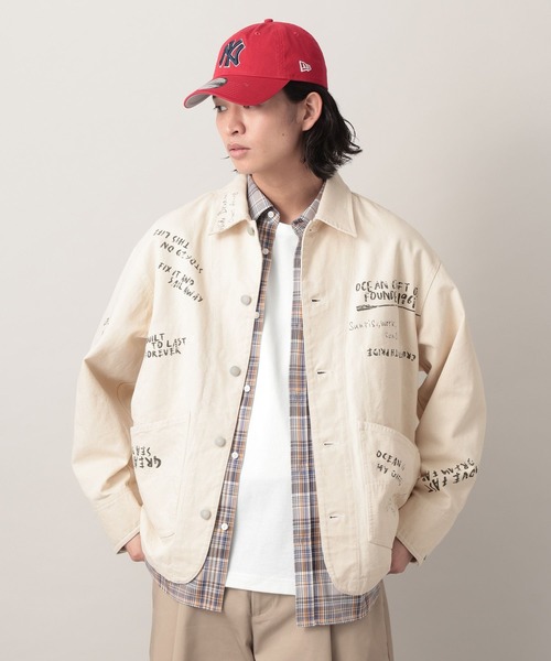 RAGEBLUE（レイジブルー）の「12oz Denim Coverall/カツラギデニムカバーオール【セットアップ対応】（デニムジャケット・メンズ・ホワイト/ネイビー/ピンク・LARGE/MEDIUM）」の9枚目の写真