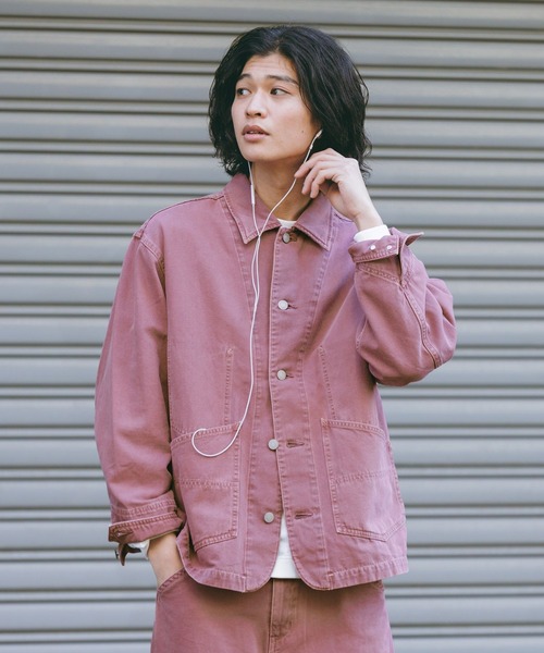 RAGEBLUE（レイジブルー）の「12oz Denim Coverall/カツラギデニムカバーオール【セットアップ対応】（デニムジャケット・メンズ・ホワイト/ネイビー/ピンク・LARGE/MEDIUM）」の13枚目の写真