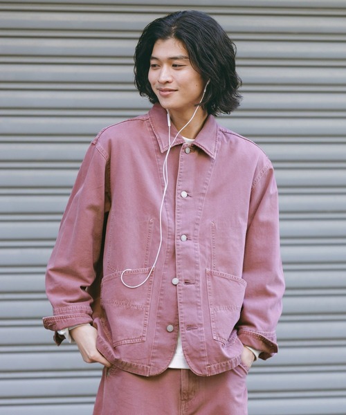RAGEBLUE（レイジブルー）の「12oz Denim Coverall/カツラギデニムカバーオール【セットアップ対応】（デニムジャケット・メンズ・ホワイト/ネイビー/ピンク・LARGE/MEDIUM）」の15枚目の写真