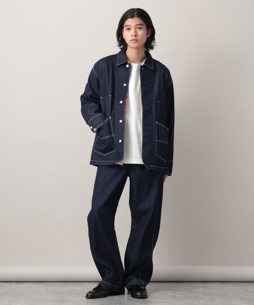 RAGEBLUE（レイジブルー）の「12oz Denim Coverall/カツラギデニムカバーオール【セットアップ対応】（デニムジャケット・メンズ・ホワイト/ネイビー/ピンク・LARGE/MEDIUM）」の16枚目の写真